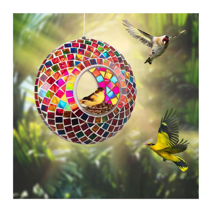Backyard Expressions Hanging Glass Bird Feedermosaic