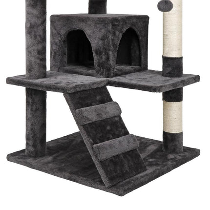 Pet Republic 53-Inch Cat Tree Cat Tower Condo W/Scratching Posts, Kitten Play House Dark Gray