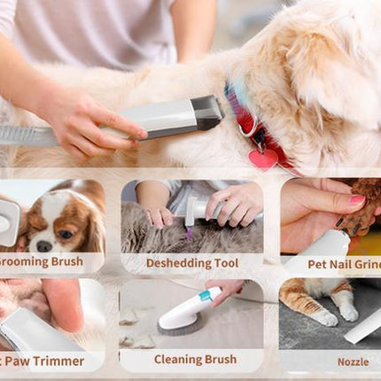 Pet Groomer 7-In-1 Grooming Vacuum for Dogs & Cats with Multi-Pack Attachments for Shedding Grooming and Pet Care Effortless Grooming & Vacuuming 6 Precise Guide Combs Low Noise Design