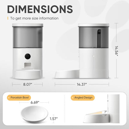 Warcat Smart Vacuum Pet Feeder with Camera, 4.5L Automatic Cat Feeder with Night Vision, 2.4G Wifi Dog Feeder with 2-Way Audio, Timed Feeding & APP Control, Dual Power Supply, Jam-Proof Dry Food Dispenser for Cats & Small Dogs #Tiktokshopfalldealsforyou