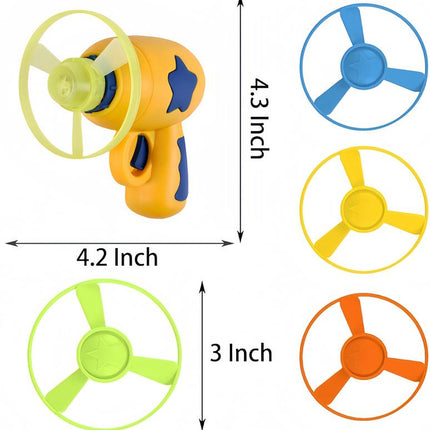 6 Pcs Cat Fetch Toy Set Launcher Gun, Flying Disc Toy, Cat Track Toy for Cat Training Hunting Chasing Interactive Cat Toys for Bored Indoor, Cute Kitten Kitty Toys, Flying Propellers for Dog and Puppy Toy Pet Supplies Cat Toys, Cat Stuff Outdoorfun