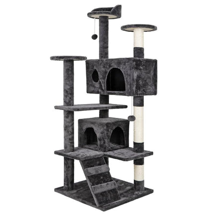 Pet Republic 53-Inch Cat Tree Cat Tower Condo W/Scratching Posts, Kitten Play House Dark Gray