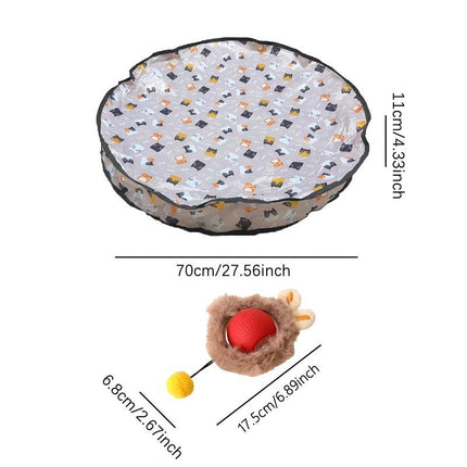 Cat Interactive Toy, Hidden & Seeking Game Mat with Moving Ball, Indoor Interactive Cat Toy, Perfect Cat Kick Toy, Bring Endless Fun