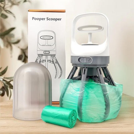 LIVEKEY Pooper Scooper for Dogs 2 in 1 Portable Dog Waste Pick-Up Claw 6.2'' Palm Wide with 75PCS Bag Attachment for Small to Large Dogs Pet Supplies Dispenser