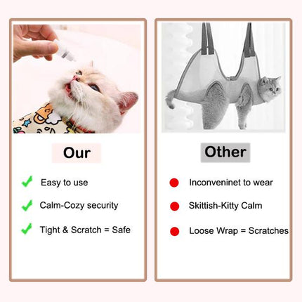 Reusable Cat Grooming Wrap – Washable Anti-Scratch Restraint Bag for Stress-Free Nail Clipping, Face Cleaning, Medication , Multifunctional Care& More| Also Great for Makeup or Camera Travel Storage