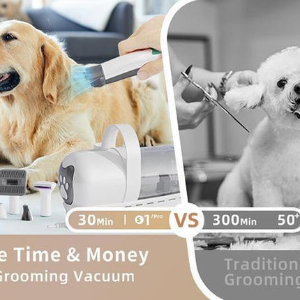 Pet Groomer 7-In-1 Grooming Vacuum for Dogs & Cats with Multi-Pack Attachments for Shedding Grooming and Pet Care Effortless Grooming & Vacuuming 6 Precise Guide Combs Low Noise Design