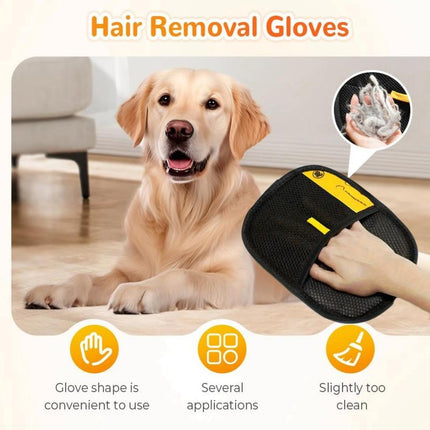 Pet Hair Removal Glove for Cats & Dogs Thickened Strong Gloves for Pet Grooming Reusable Quick De-Shedding Eco-Friendly Reusable for Couch Clothing Carpet Hair Remover