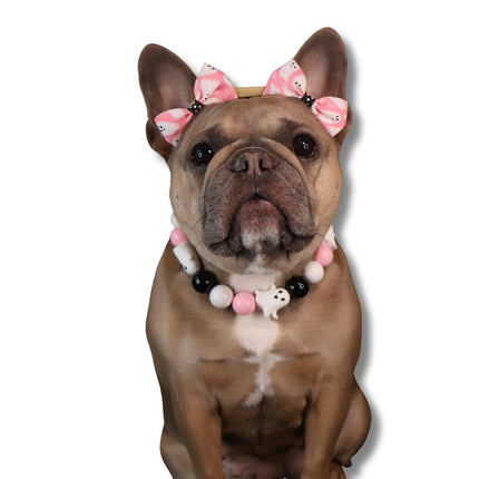 Mini Pink Double Bows - Halloween Bows for Dogs - Dog Hair Accessories