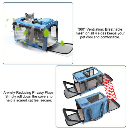 Calming Pet Carrier for Small Dogs & Cats, a Travel Solution with a Safety Clip for Harnesses. Vet Ready & Includes 2 Free Bonus Gifts.