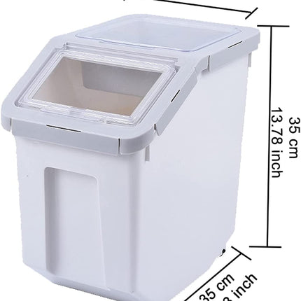 Food Storage Container 20Lb, Large Airtight Pet Food Containers, Dog Food Bin with Scoop, Measuring Cup for Storage Pet Dog Cat Food Supplies - Grey
