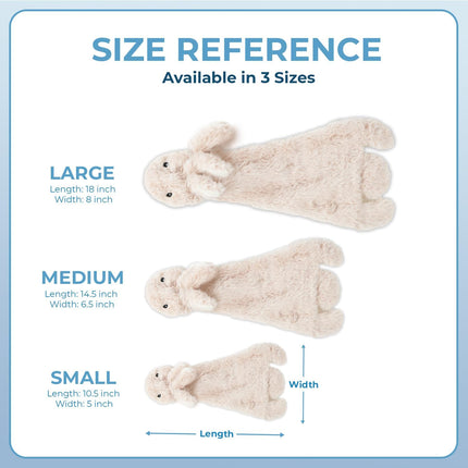 2-In-1 Stuffless Squeaky Dog Toys with Soft, Durable Fabric for Small, Medium, and Large Pets, No Stuffing for Indoor Play, Holds a Plastic Bottle - Hare, Medium