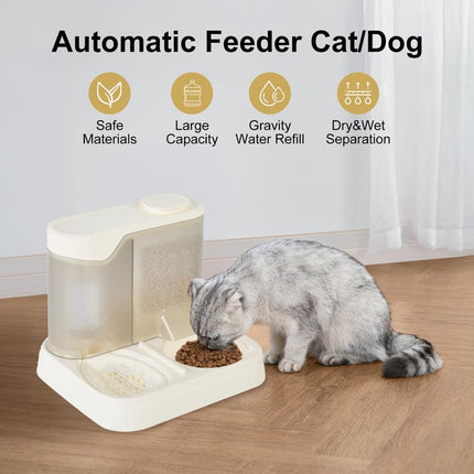 Gravity Pet Feeder and Water Dispenser Set, 2 in 1 Automatic Dog Feeder and Dog Water Dispenser for Dogs Cats Pets Animals Large Capacity