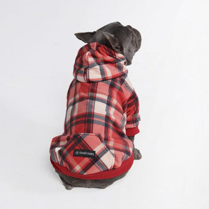 Spark Paws Plaid Dog Hoodies - Premium Quality, Buttery Soft, Superior Comfort and Fit, Calming Fleece Interior, Suitable for All Breeds