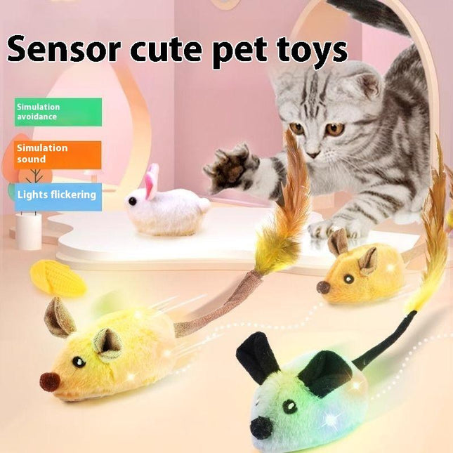 Rechargeable Mouse Toy Sensing Toy Simulation Mouse Animal Electric Smart Mouse Toy Teasing Cat Toy Cat Toys Crazy Cat Toy Gifts for Cats Money Saving Toy Cute Cat Toys Gravity Ball Cat Ball Interactive Cat Toy