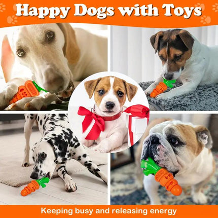 Apasiri Aggressive Chewers Dog Chew Toy for Large Breed Dogs - Indestructible Nylon Chew with Carrot & Leaf Design, Durable Dental Health for Teeth Cleaning & Mental Stimulation