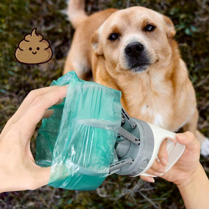 LIVEKEY Pooper Scooper for Dogs 2 in 1 Portable Dog Waste Pick-Up Claw 6.2'' Palm Wide with 75PCS Bag Attachment for Small to Large Dogs Pet Supplies Dispenser