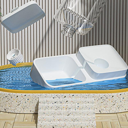 Pet Automatic Feeding and Drinking Set, One Feeder and One Water Feeder with Automatic Adjustment for Daily Feeding of Cats, Dogs and Other Pets.