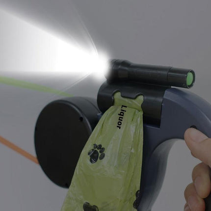 Tangle-Free Retractable Double Dog Leash for 2 Dogs – Dual Head Leash with LED Flashlight & Waste Bag Dispenser – No-Twist Leash for Small & Medium Dogs like Golden Retriever, Husky, Doberman, French Bulldog, Corgi, Dachshund, Pomeranian-Vsj