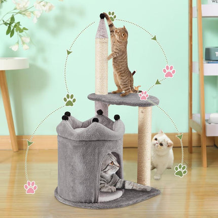 EROMMY 36 Inch Carpeted Cat Tower with Scratching Post & Toy