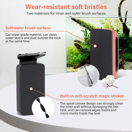 Hygger Fish Tank Magnetic Glass Cleaner Two Detachable Algae Scraper for Aquarium Fish Tank，Floating Scrubber Brush Glass Algae Magnet Cleaning Tool for Small Medium Large Aquariums Tank