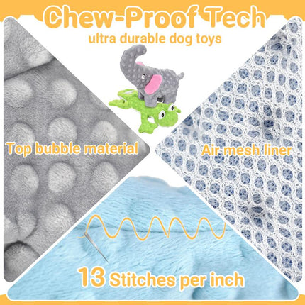 LECHONG No Stuffing Dog Toys for Aggressive Chewers, Squeaky Dog Toys for Large Medium and Small Dogs, Puppy Dog Chew Toys Pack of 5