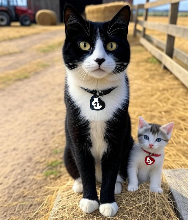 Personalized Heart Shaped Pet Tag Custom Engraved Dog Tags Available in Small & Large Sizes with Key Ring & Heart Stickers