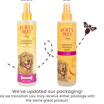 Waterless Shampoo Spray for Dogs with Apple and Honey, 99.1% Natural Origin Formulas, Waterless Dog Shampoo - Gentle Dry Shampoo for Dogs, Best Dog Shampoo, 10 Oz