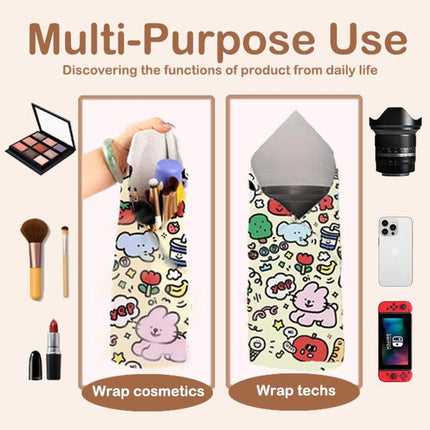 Reusable Cat Grooming Wrap – Washable Anti-Scratch Restraint Bag for Stress-Free Nail Clipping, Face Cleaning, Medication , Multifunctional Care& More| Also Great for Makeup or Camera Travel Storage