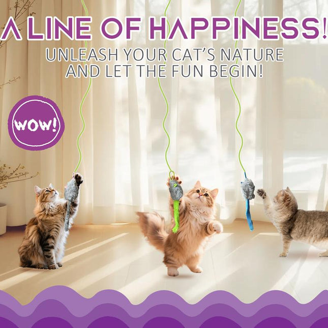 Electric Cat Teaser, Rechargeable Interactive Cat Toy, Upgraded Dual Mode, Irregular Rocking & 360° Spinning with Remote, Door Clip Design, Stimulates Mind & Body, Motion Activated, Cat Toys, Cat Stuff