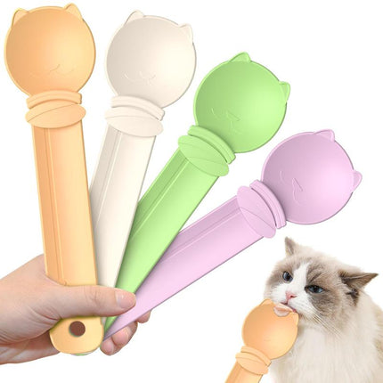 4 Pack Cat Strip Feeder Spoon Cat Wet Treats Dispense Spoon, Cat Stripe Squeeze Spoon, Pet Supplies Cat Food Spoon for Cat Liquid Snack Lickable Cat Feedingcat Bar Squeeze Spoon | | Multifunctional Lickable Wet Cat Treat Dispenser Spoon for Cats