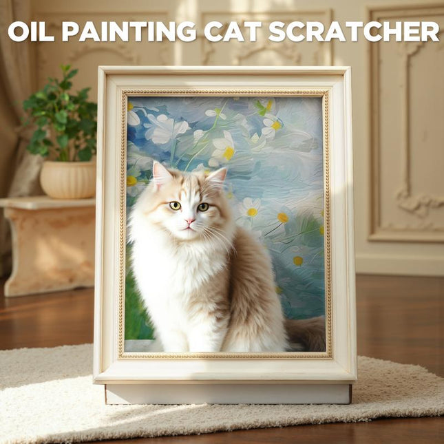 Warcat Oil Painting Cat Scratcher Board, Art 3D Cat Bed with Vintage Art Picture Frame, Durable Corrugated Cat House with Scratching Pad Kitty #Tiktokshopfalldealsforyou