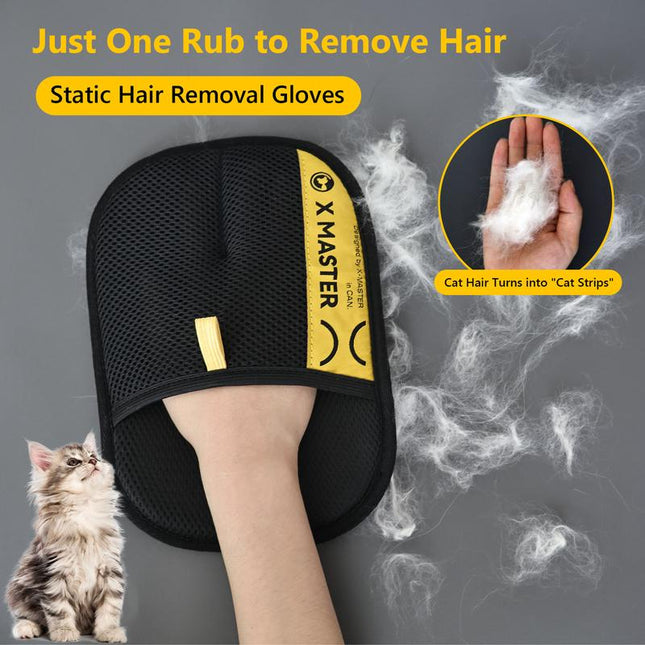 Pet Hair Removal Gloves, Electrostatic Pet Hair Remover, Reusable Cat&Dog Hair Remover for Couch, Furniture, Carpet, Car Seat, Pet Grooming Gloves