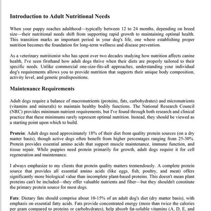 The Longevity Diet for Dogs: a Dog Food Recipes Cookbook with Science-Backed Nutrition for Every Life Stage