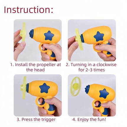 6 Pcs Cat Fetch Toy Set Launcher Gun, Flying Disc Toy, Cat Track Toy for Cat Training Hunting Chasing Interactive Cat Toys for Bored Indoor, Cute Kitten Kitty Toys, Flying Propellers for Dog and Puppy Toy Pet Supplies Cat Toys, Cat Stuff Outdoorfun