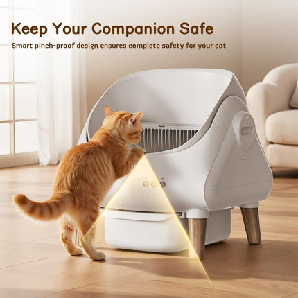 YIZFERN Smart Self-Cleaning Cat Litter Box APP Controlled Multi-Cat Safe Litterbox with Dual Safety System & Triple Odor Control Technology
