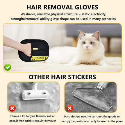 Pet Hair Removal Gloves, Electrostatic Pet Hair Remover, Reusable Cat&Dog Hair Remover for Couch, Furniture, Carpet, Car Seat, Pet Grooming Gloves