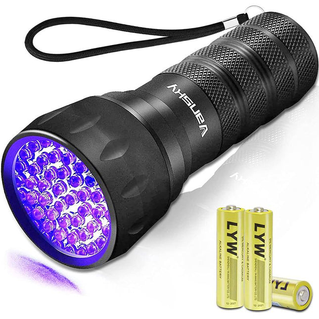 Vansky UV Flashlight Black Torch Light, 21 LED 395Nm Ultraviolet Blacklight Flashlight Mini Pet Urine Detector for Dog/Cat, Dry Stains, Resin Curing, Matching with Pet Odor Eliminator(Batteries Are Included)