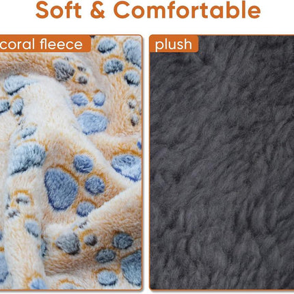 1 Pack 3 Waterproof Dog Blanket for Small Dogs, Washable Pet Blankets with Double -Sided Soft Warm Flannel Fleece, Reusable Puppy Pads for Dog Bed & Couch (M (30X20 Inch))