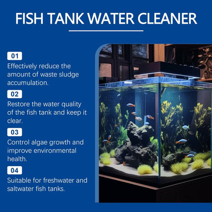 2025 New Model Fish Tank Water Clarifying Agent, to Clean Fish Tank Stains Sludge Water Quality Clear Control Algae Growth