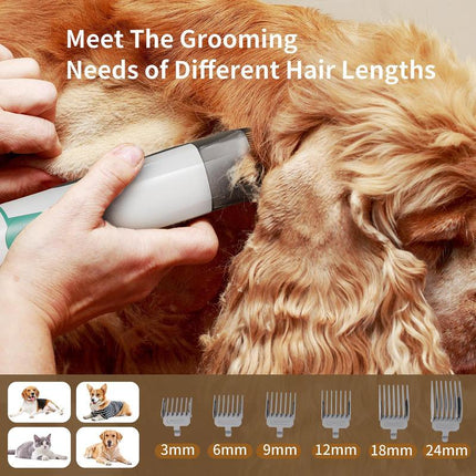 Pet Groomer 7-In-1 Grooming Vacuum for Dogs & Cats with Multi-Pack Attachments for Shedding Grooming and Pet Care Effortless Grooming & Vacuuming 6 Precise Guide Combs Low Noise Design