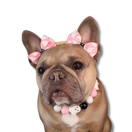 Mini Pink Double Bows - Halloween Bows for Dogs - Dog Hair Accessories