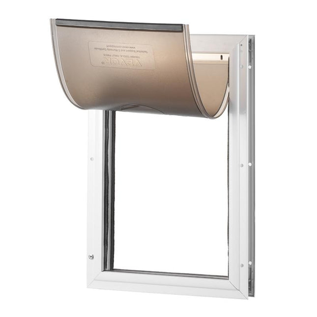 VEVOR Pet Door, 11.3" X 16.02" Aluminum Frame with Lock and Flap System, Weatherproof Doggy Door, Easy to Install in Interior or Exterior Doors, Pet Door Suitable for Cat Doggie Kitties (White-M)