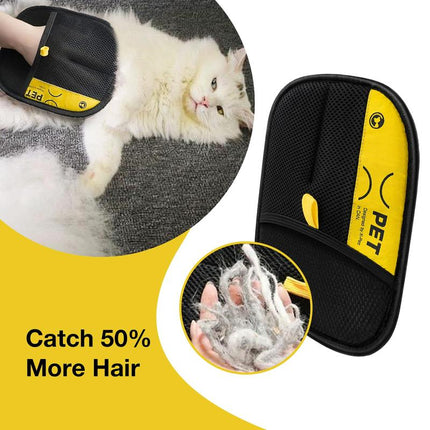 Pet Hair Remover Gloves, Petgroomer Electrostatic Gloves for Pet Hair Grooming Removal - Adjustable Wrist Strap, Breathable, Reusable, Safe for Skin, Effortless Hair Removal, Perfect for Sofas, Clothes, Bed Sheets & Curtains