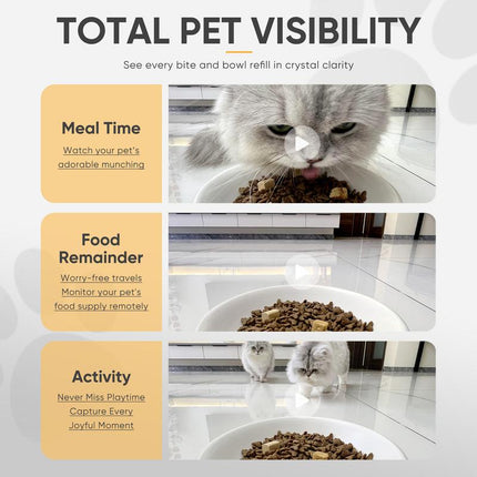 Warcat Smart Vacuum Pet Feeder with Camera, 4.5L Automatic Cat Feeder with Night Vision, 2.4G Wifi Dog Feeder with 2-Way Audio, Timed Feeding & APP Control, Dual Power Supply, Jam-Proof Dry Food Dispenser for Cats & Small Dogs #Tiktokshopfalldealsforyou
