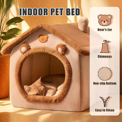 Modern Cat Houses and Condos - 1 Removable and Washable Pet Bed, Soft and Cozy Kitten and Puppy Den Nests, No Complicated Assembly Required!