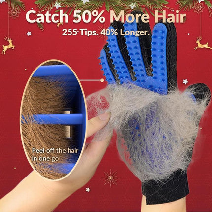 A+Pet Hair Remover Glove - Gentle Pet Grooming Glove Brush - Deshedding Glove - Massage Mitt with Enhanced Five Finger Design - Perfect for Dogs & Cats with Long & Short Fur - 1 Pack (Right-Hand), Removal Cleaning Tools