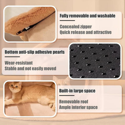 Modern Cat Houses and Condos - 1 Removable and Washable Pet Bed, Soft and Cozy Kitten and Puppy Den Nests, No Complicated Assembly Required!