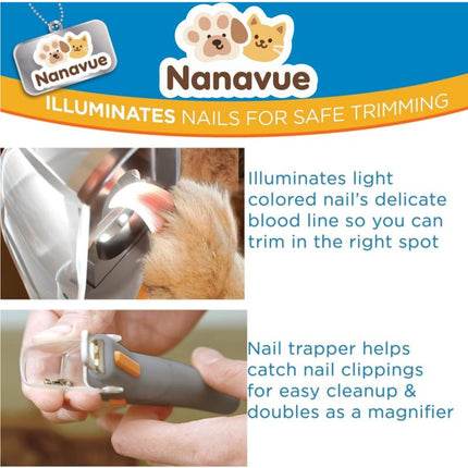 LED Light Pet Nail Clipper - 5X Magnification Trimmer for Cats & Dogs, Scissor Safe, Vets Recommended Grooming Tool with Super-Bright Leds for Precise Nail Trimming Petcare