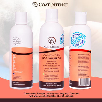 COAT DEFENSE Paw Licker Bundle - Daily Preventative Powder & Sensitive Skin Dog Shampoo - Non-Toxic, Talc-Free, Aloe Vera Based Formula