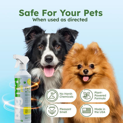 Bugmd Flea & Tick Concentrate (3.7 Oz, 2-Pack) – Plant-Based Formula for Pet Areas, Safe for Use around Dogs